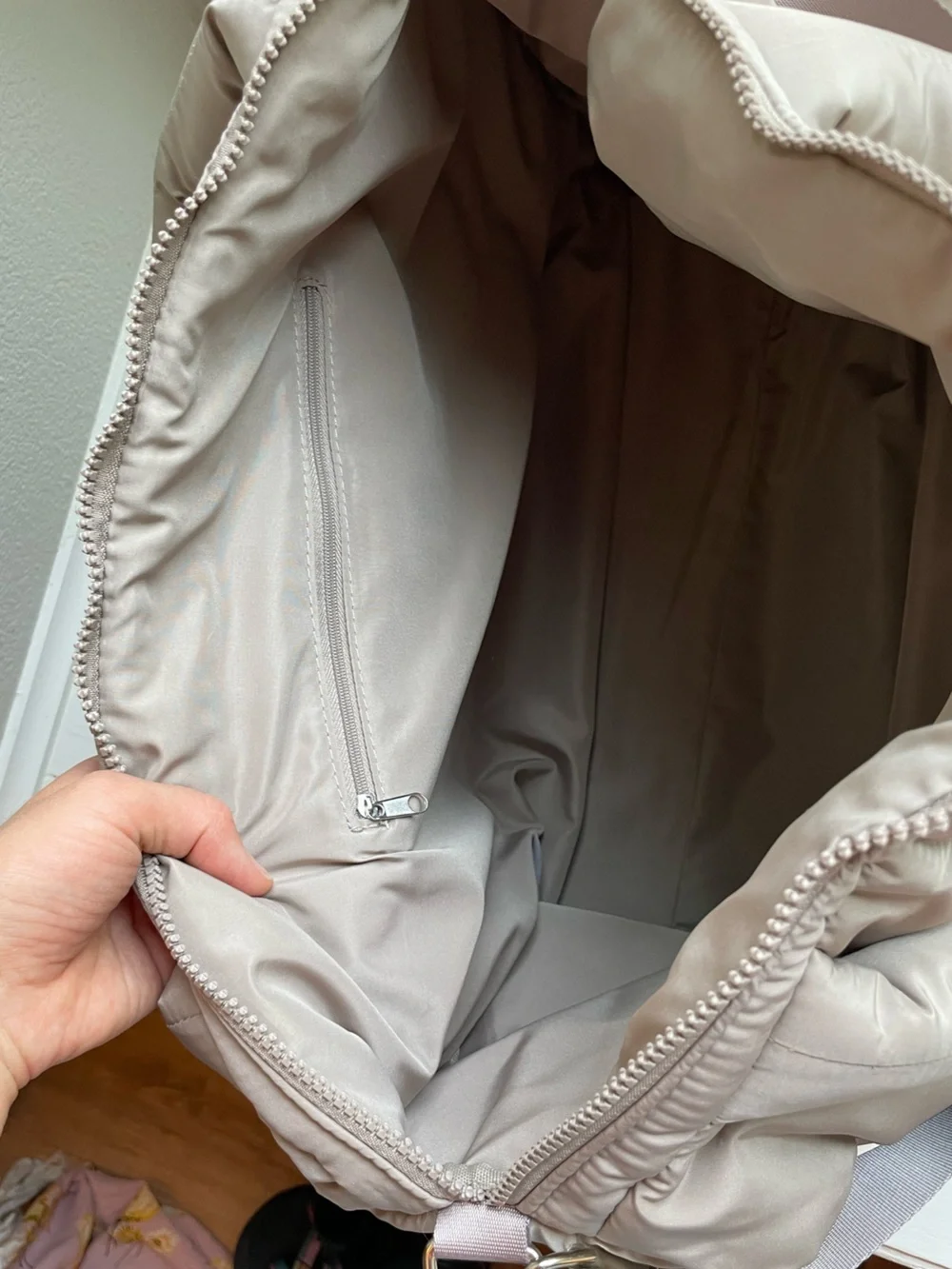 WILO Taupe Quilted Tote Bag